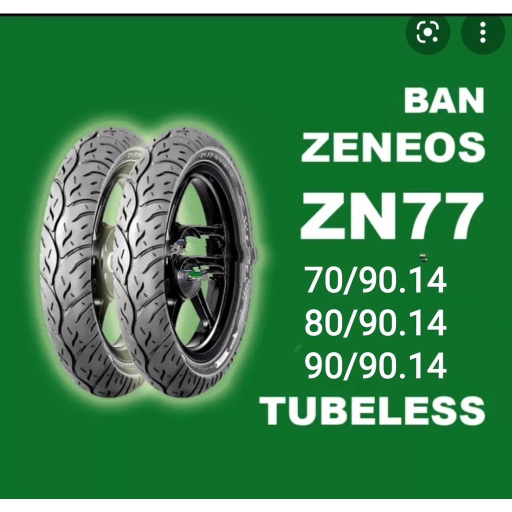 BAN TUBLES ZENEOS ZN77 SCOOTER MATIC ( 70/90 - 80/90 - 90/90 ) RING 14 FREE PENTIL