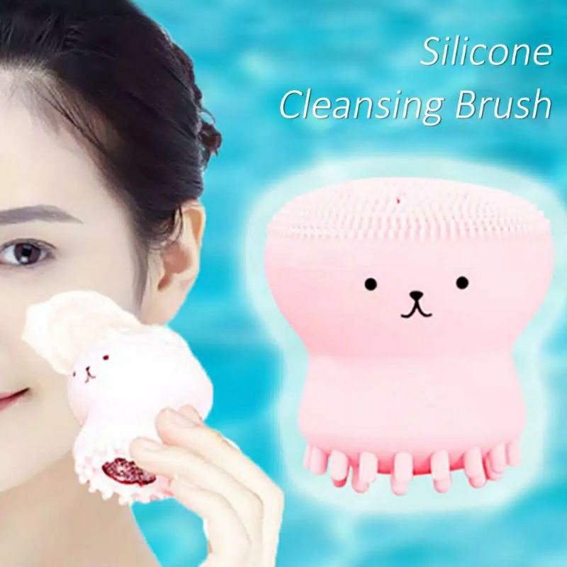 silicone brush cleanser pembersih wajah silikon silicone cleansing brush jellyfish