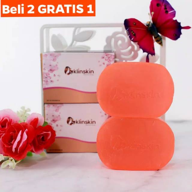 KLINSKIN SABUN PEMUTIH WAJAH DAN BADAN KULIT SELANGKANGAN ORI (2 GRATIS 1) BPOM BEAUTY SOAP ORIGINAL