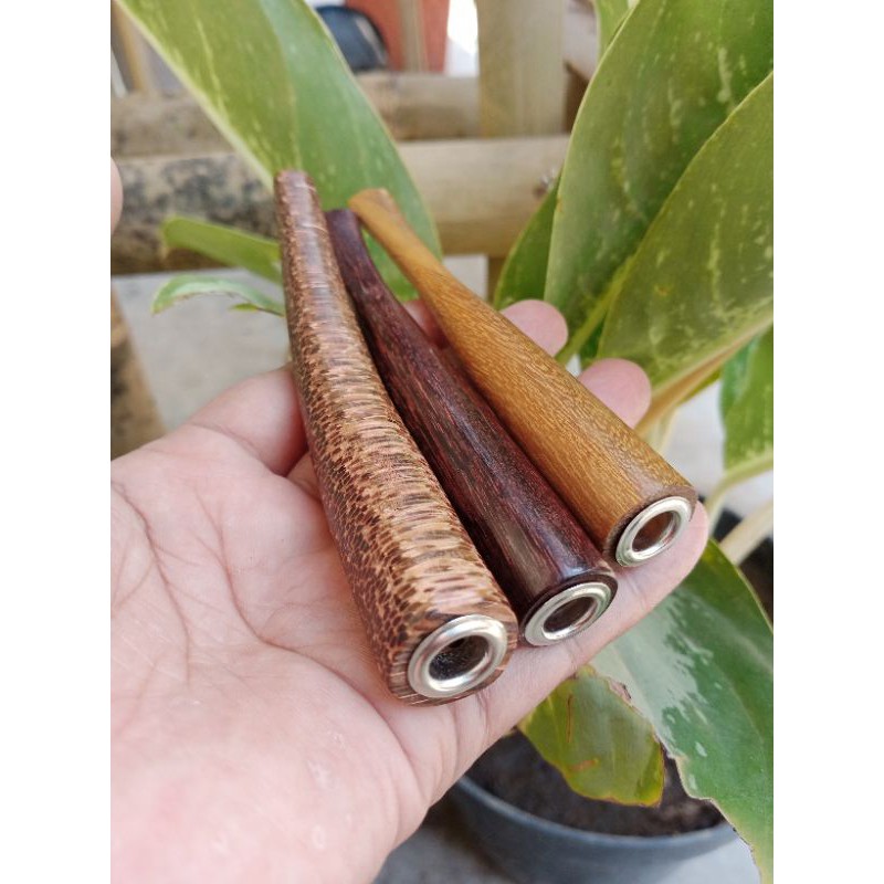 paket hemat 3 once pipa rokok kayu galih asem gandul.liwung dan kelor serat emas 12 cm