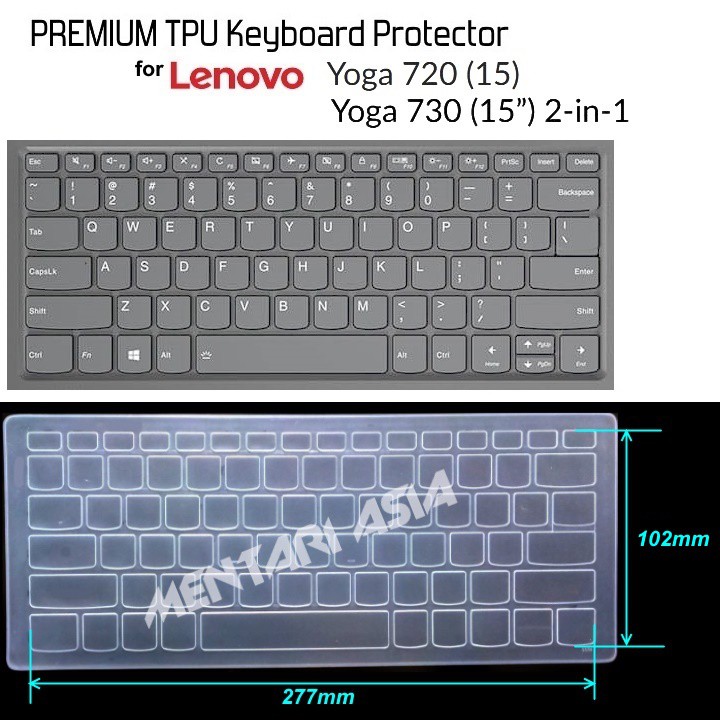 Keyboard Protector LENOVO YOGA 730-15 - PREMIUM TPU Clear