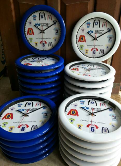 Jam Dinding Custom Promosi /Souvenir 30cm Logo Usaha Kualitas Bagus