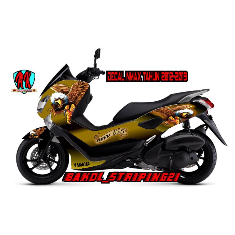 DECAL NMAX OLD FULL BODY MOTIF BURUNG ELANG GOLD