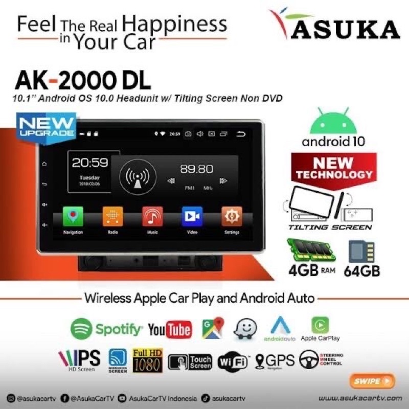 Asuka AK2000 DL Head Unit Android 10" Universal