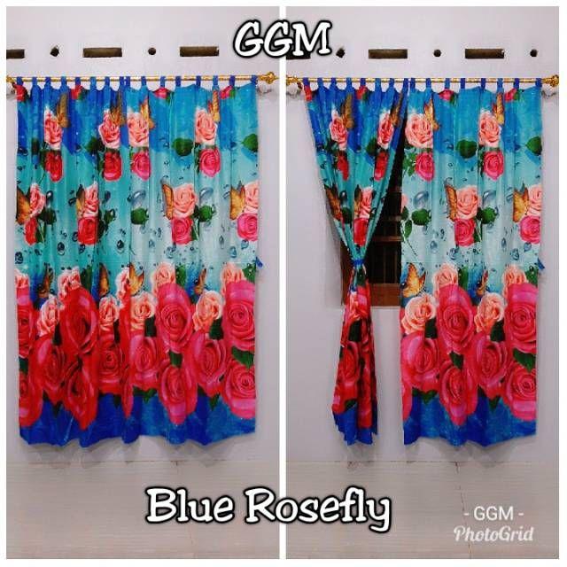 Gorden/korden/horden Pintu Dan Jendela Murah Blue Rosefly