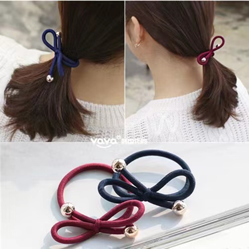 Ikat Karet Rambut Wanita Polos Sederhana Aksesoris Fashion Rambut Korean Import