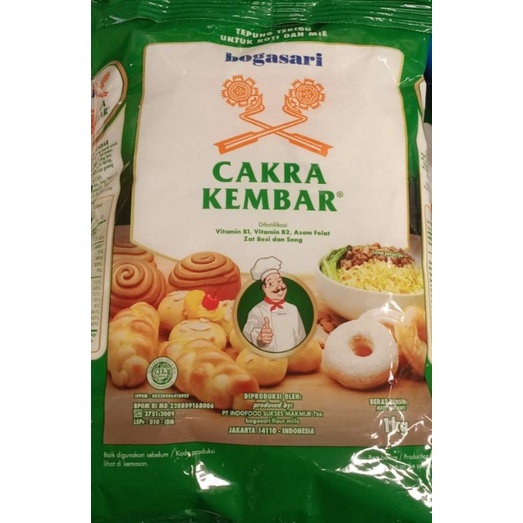 

Tepung Bogasari Cakra Kembar 1 kg