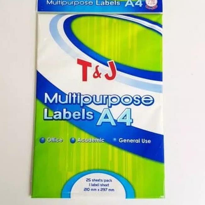 

✭ T&J Labels LABEL T&J MULTIPURPOSE A4 (25 SHEETS) gas !!