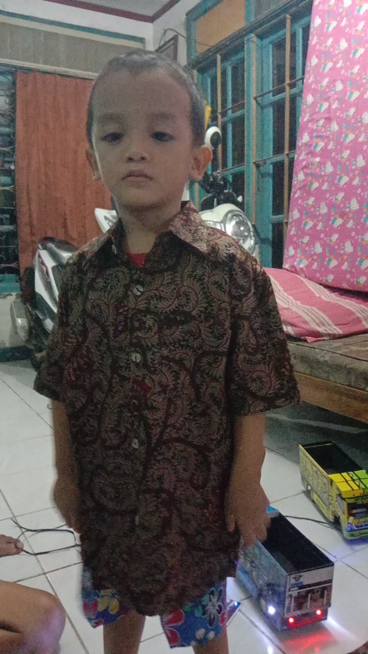 Batik Couple Keluarga Sania Ruffle Ori Ndoro Jowi Dnt Motif Rampel Merah