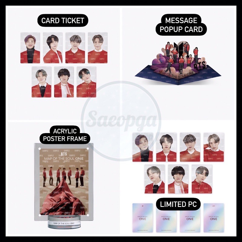 BTS - ON:E LIMITED MD MERCH MOTS MAP OF THE SOUL MERCANDISE BIGHIT ENT ON E ONE CARD TICKET V JK