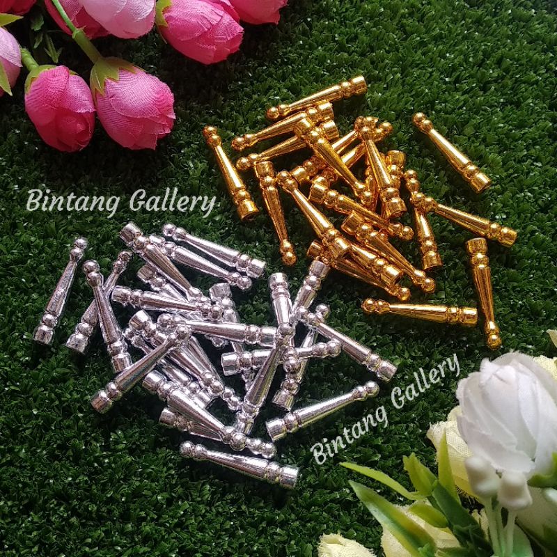 Ujung tasbih Gold/Silver  1 lusin (12 biji) / bahan mahar