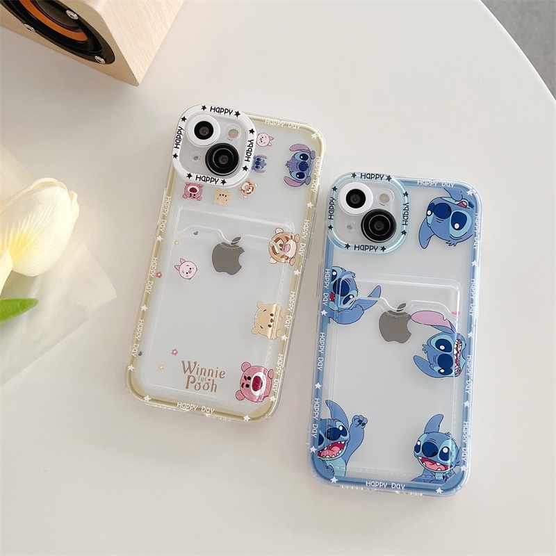 Soft Case TPU Motif Beruang Strawberry Untuk IPhone 14 13 11 Pro Max 8 7 Plus X XS XR