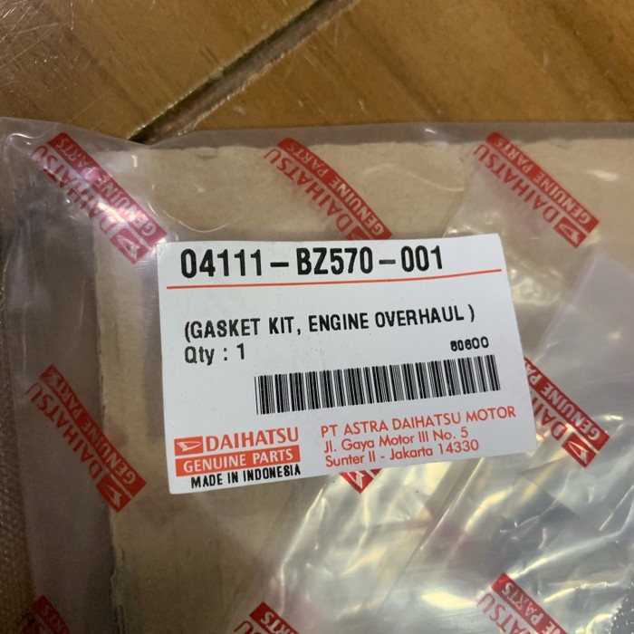 paking set / gasket set engine xenia 1.3 & avanza 1.3 pn : 04111-bz570 hibban