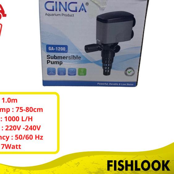 GINGA GA1200 GA 1200 mesin Pompa Celup power head Aquarium Aquascape