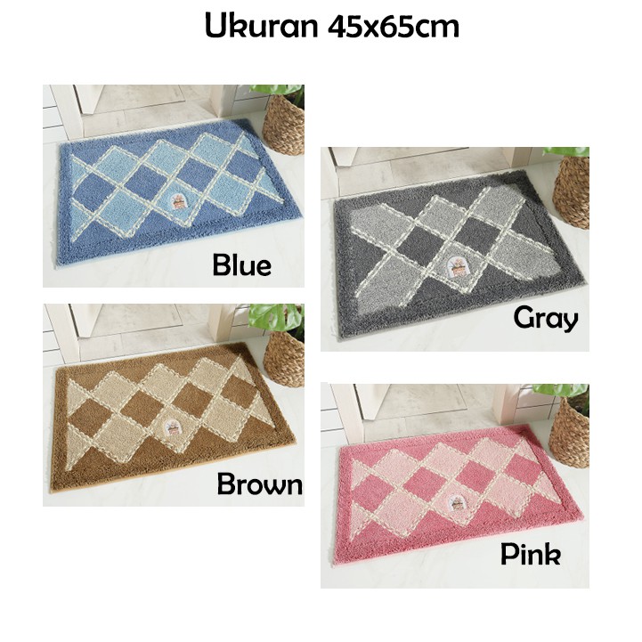 Keset microfiber anti slip floor mat carpet polos warna warni