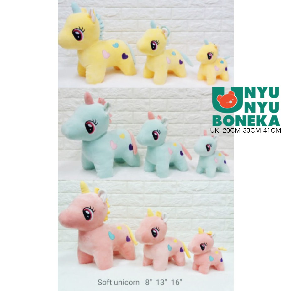 Boneka Unicorn soft besar 40cm animal kuda pony kado ultah plush unicorn toy