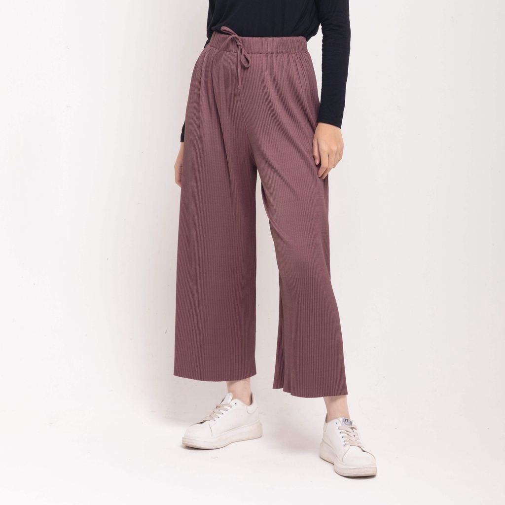 Celana Bawahan Wanita Kulot Pleats celana kulot plisket dauky