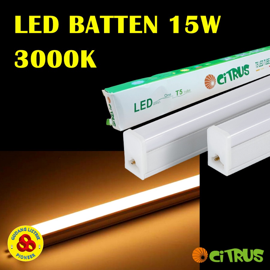 Citrus Lampu LED T5 Batten 15W 900mm Kuning LED Tube 15 Watt 3000K