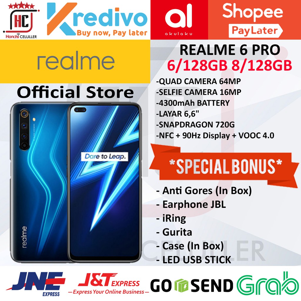 REALME 6 PRO 8/128GB 6/128GB GARANSI RESMI ORIGINAL FULL BONUS