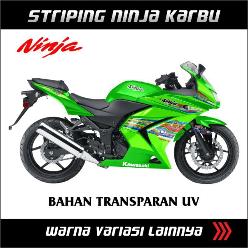 Striping Stiker ninja 250 karbu - bahan print UV transparan