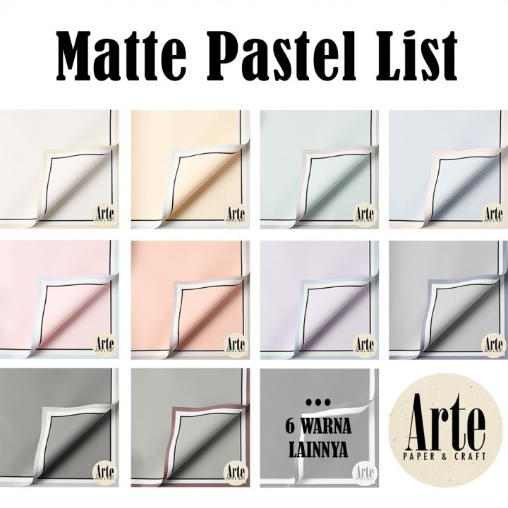 

RB 20 Lembar Cellophane Matte Pastel List Kertas Buket Korea Bunga Flower Wrapping Paper Kado Arte