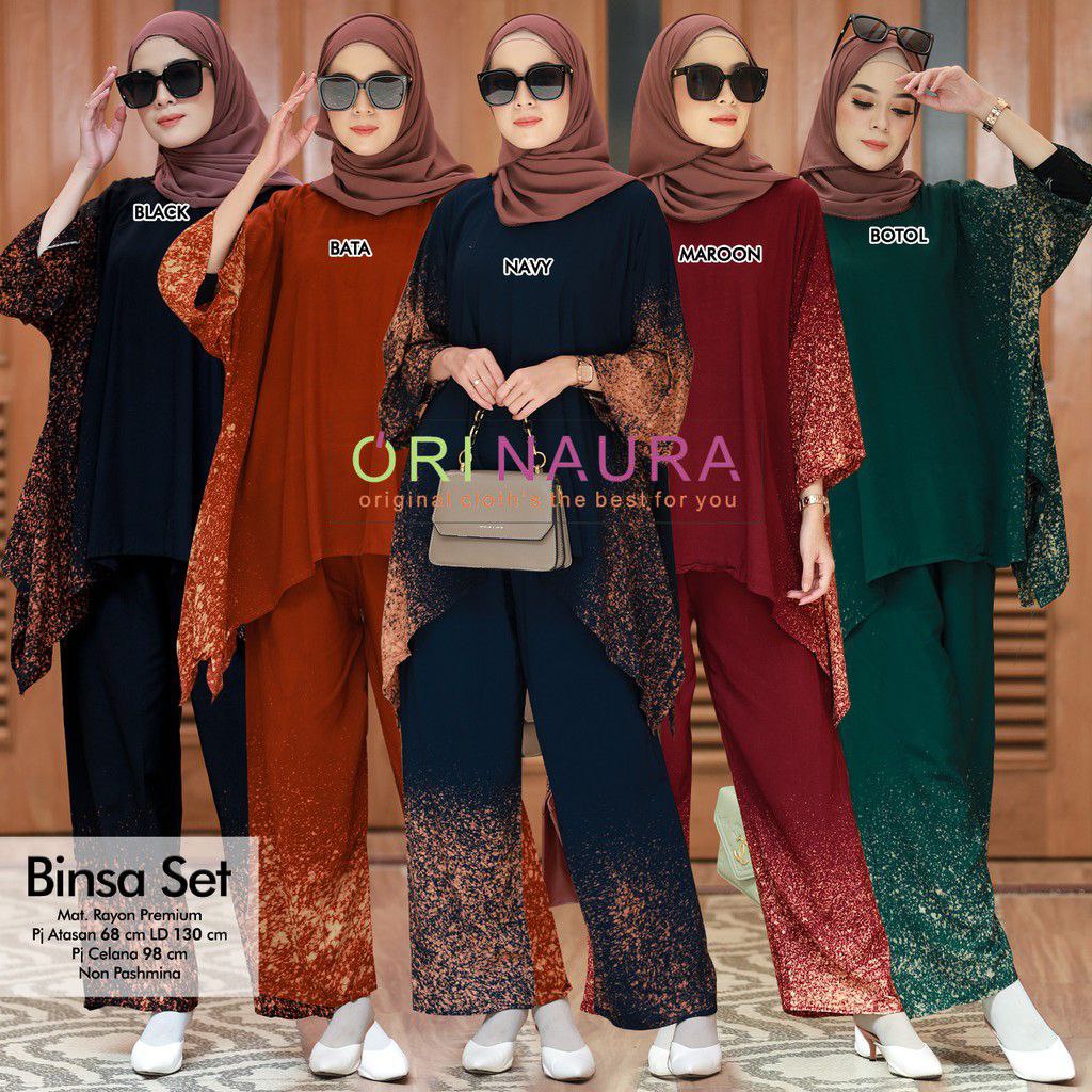 ONE SET ORI NAURA BINSA SET / SETELAN JUMBO LD 130 / SETELAN JUMBO XXL OOTD MUSLIM