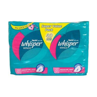 Whisper Sanitary Pads Regular Flow Wings Isi 40 40S - Pembalut Wanita