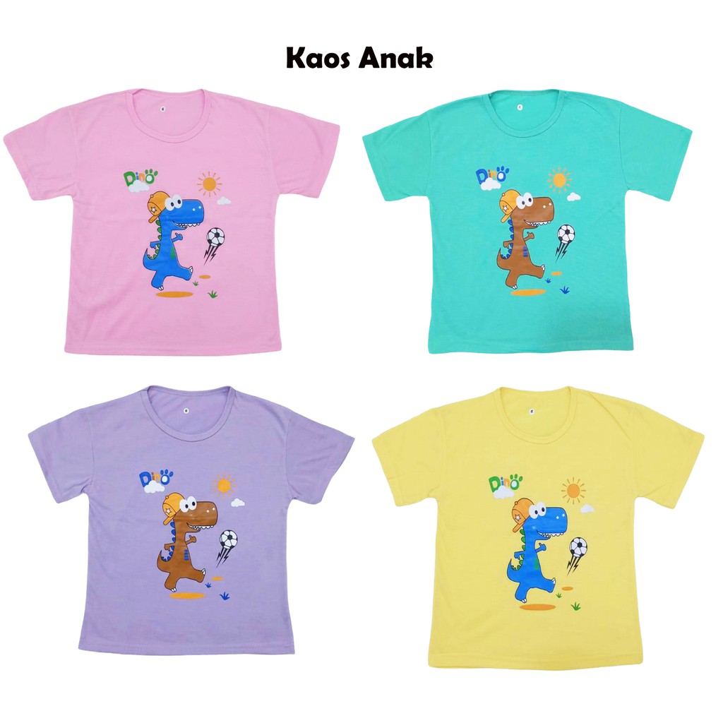 Kaos Anak Lengan Pendek Gambar Dino