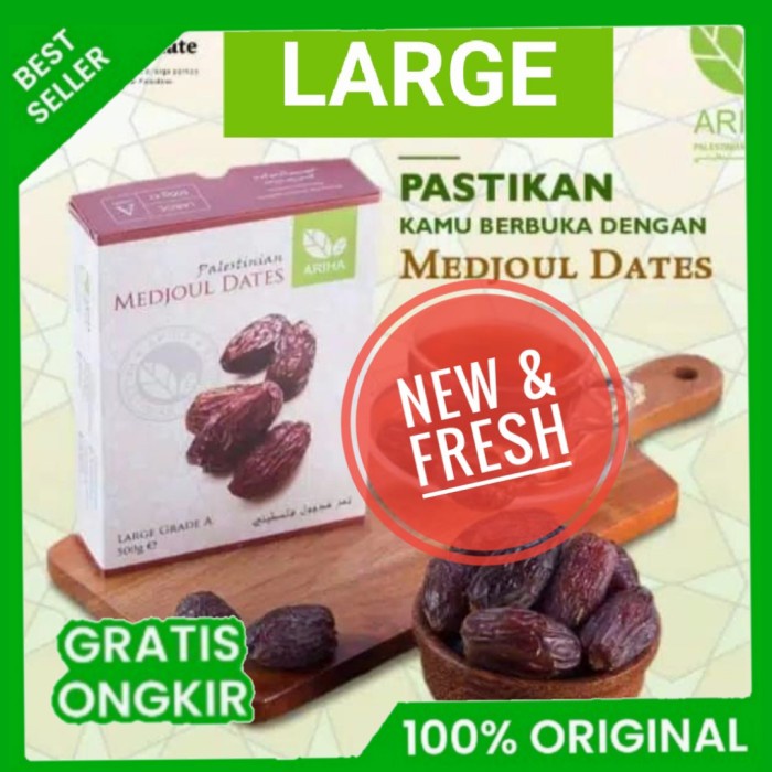 

KURMA MEDJOUL LARGE ARIHA @500 gr ASLI PALESTINA , MEDJOOL MEDJOL