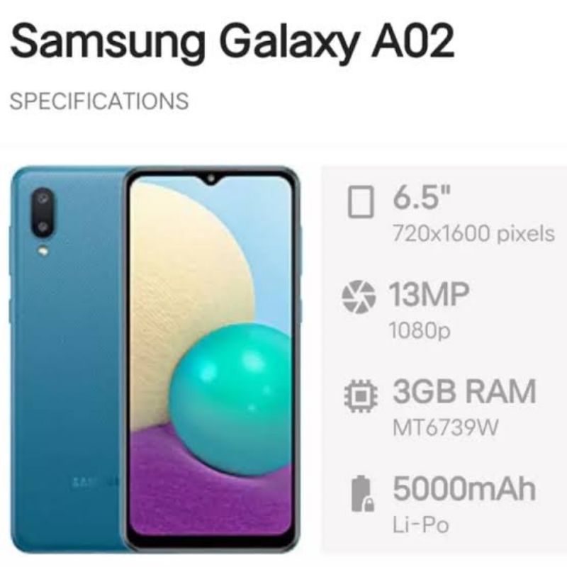 Hp SAMSUNG A02 RAM 3/32GB GARANSI RESMI