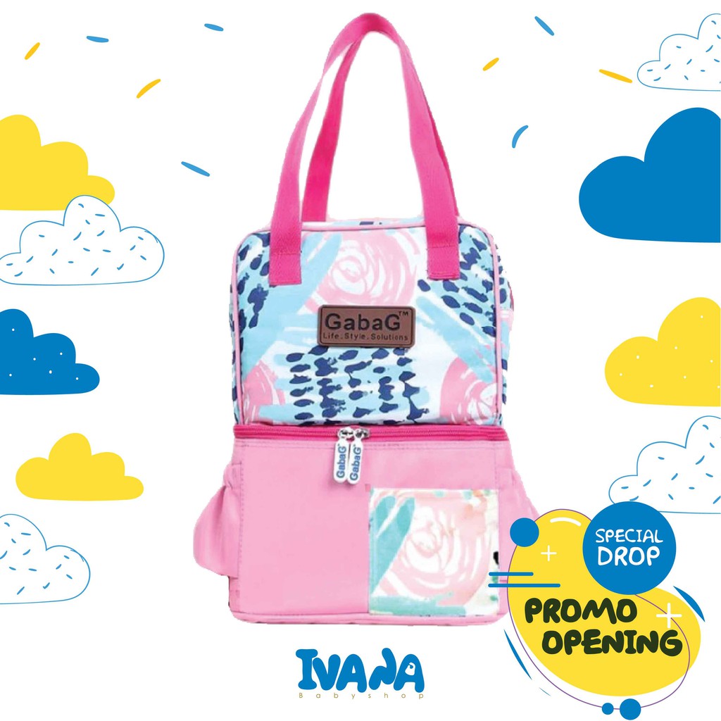 Gabag Cooler Bag POP Series Motif Ceri Nuri Gendis Lavender - Tas Asi - Free 2 Ice Gel - Ivana Baby