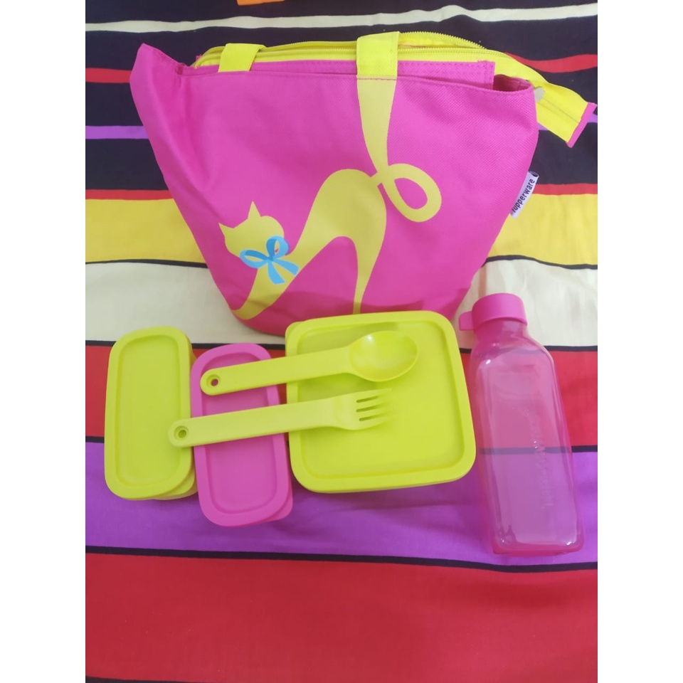 Cosmo lady tupperware tempat makan set dengan tas