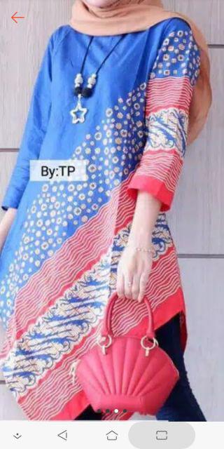 Terlaris Serut Genes Jelita Tunic Navbor Yelbor Whitbor Creambor Tunik Batik Modern Hrb030 Dolbi Dob