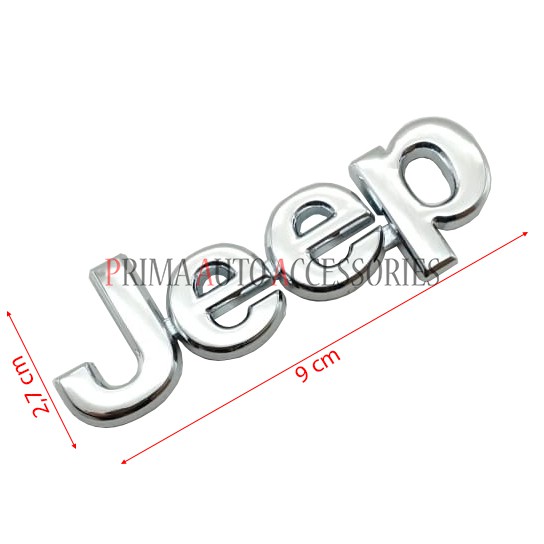 Emblem Logo Mobil Jeep Kecil Chrome 9 cm