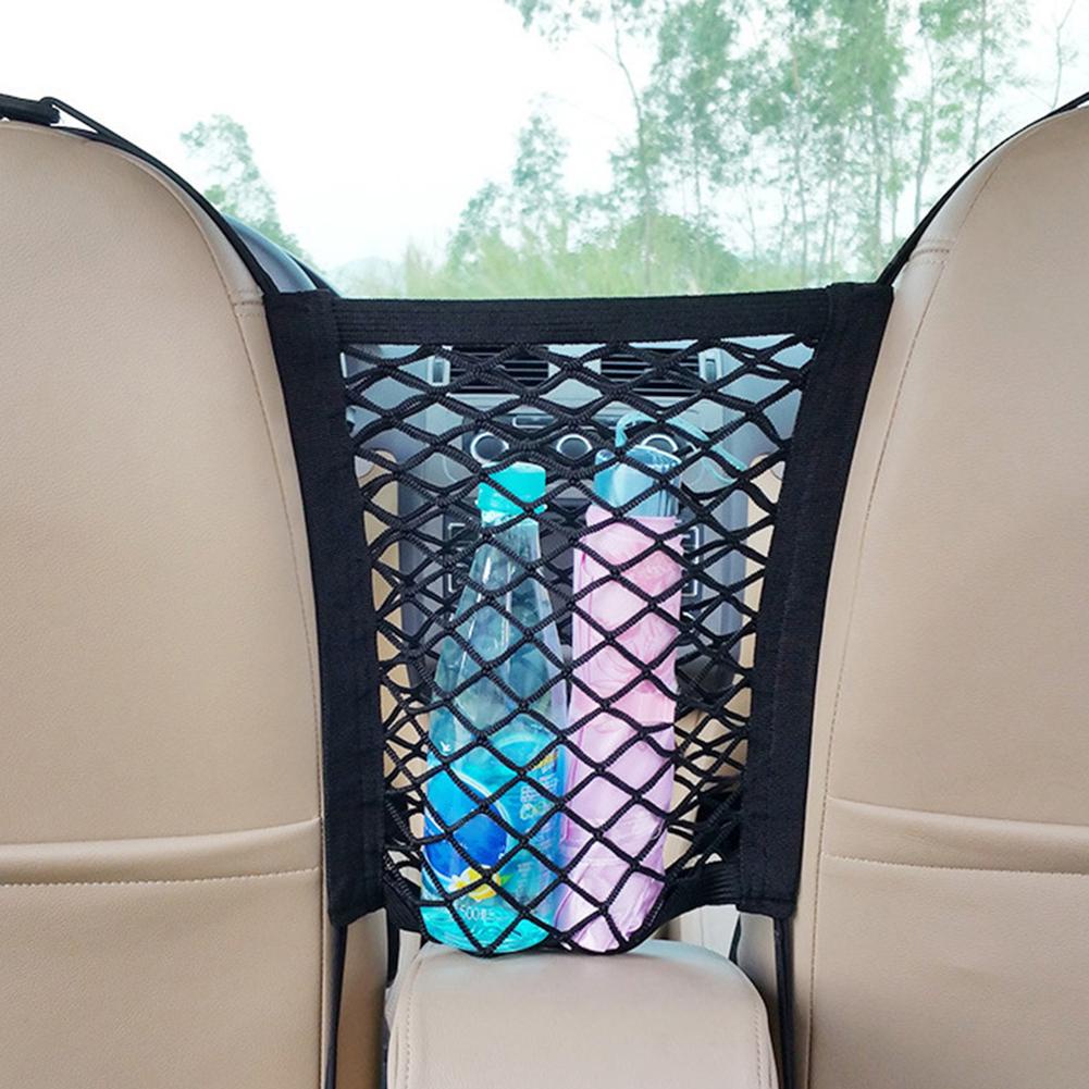 Jaring Mesh Penyimpanan Barang Mobil Car keranjang barang kursi depan  mobil Net Organizer Car Seat Storage Bag Strong Elastic Organizer Mesh Net Bags for Stowing Auto Vehicles Between Car Seats Luggage Holder Pocket Car Seat Storage Bag Strong Elastic