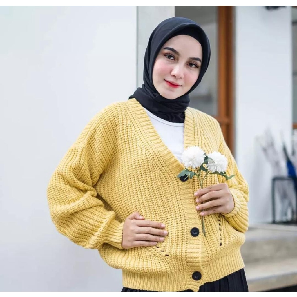 ZAHRA Cardigan Rajut Wanita WILMA Cardy | Kardigan Rajut Premium CEWEK