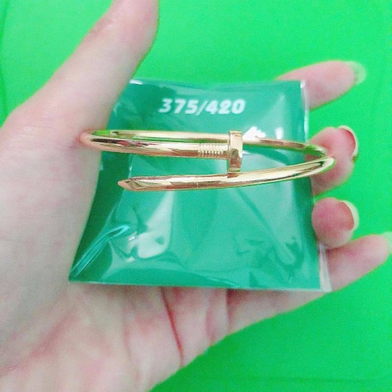 Gelang bangle cartierr paku polos kadar 375/8K UBS