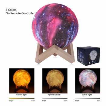 TG-DG218 TaffLED Lampu Tidur 3D Printed Moon Night Light Lamp 12 cm - ROX-05
