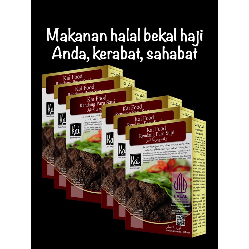

Paket Hemat 6 RENDANG PARU SAPI Kai Food 900g