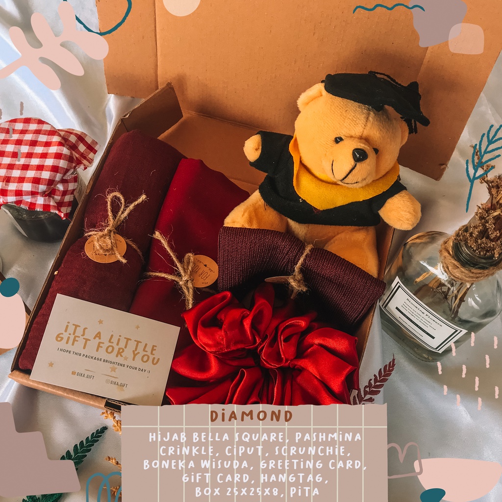 HAMPERS HIJAB PASHMINA/ GIFT BOX HIJAB PASHMINA/ BOX HAMPERS HIJAB PASHMINA FOR GRADUATION/ BIRTHDAY/ ANNIVERSARY/ HAMPERS LEBARAN/ SEMPRO ECT