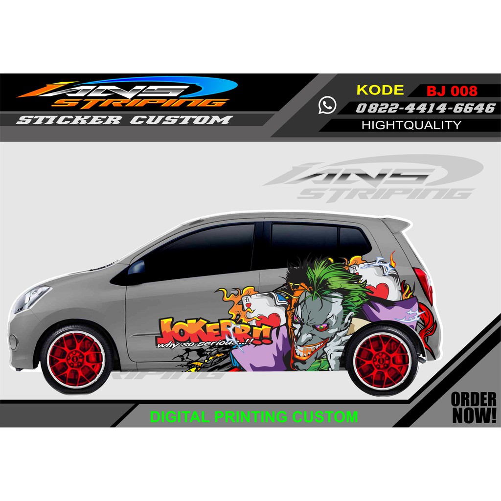 VARIASI STICKER DECAL MOBIL JOKER / STICKER SAMPING MOBIL JOKER