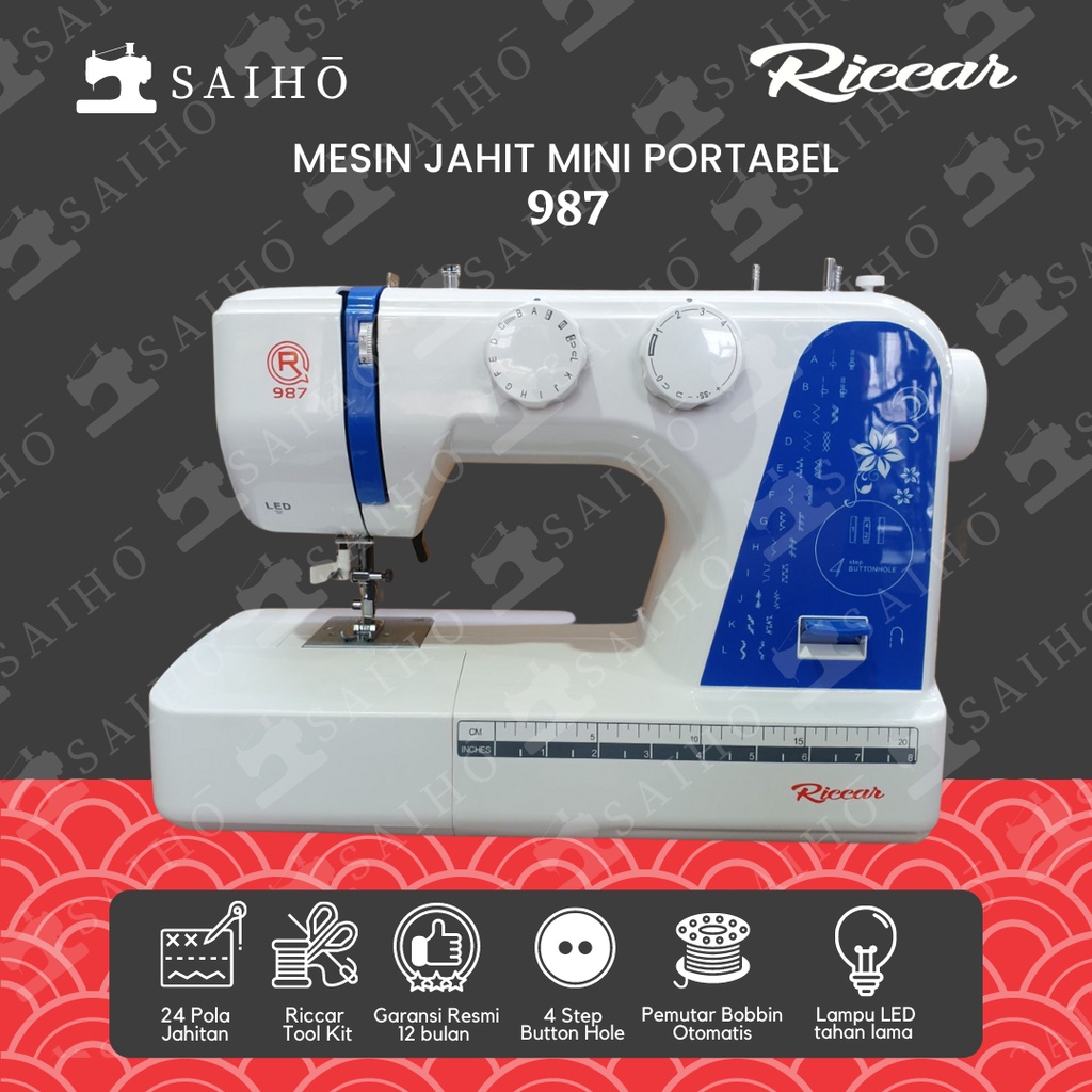 Riccar 987 Mesin Jahit Portable Multifungsi | Japan Quality