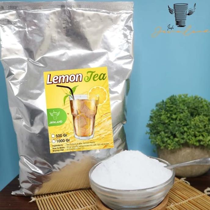 

(BISA COD) rasa Lemon tea Bubuk Minuman kiloan Bubble Powder Drink Javaland 1kg TERBARU Kode 1039