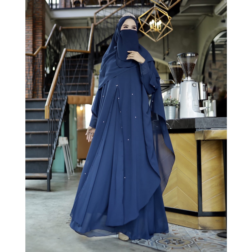 GAMIS CANTIK Mecca set. Syari   4 in 1 (Gamis+Outer+Phasmina+Cadar)