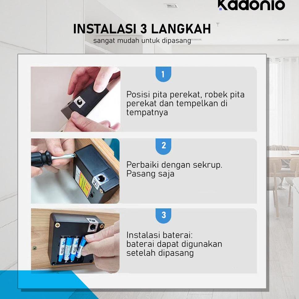 Keluaran Terbaru.. Kadonio Kunci Lemari Pintar kabinet tersembunyi yang cerdas Kunci Kabinet Rfid El