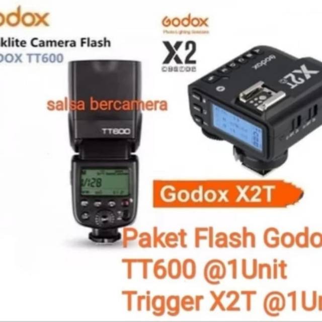 GODOX TT600 UNIVERSAL + TRIGGER GODOX X2T TTL FOR OLYMPUS PANASONIC PAKET GODOX TT600