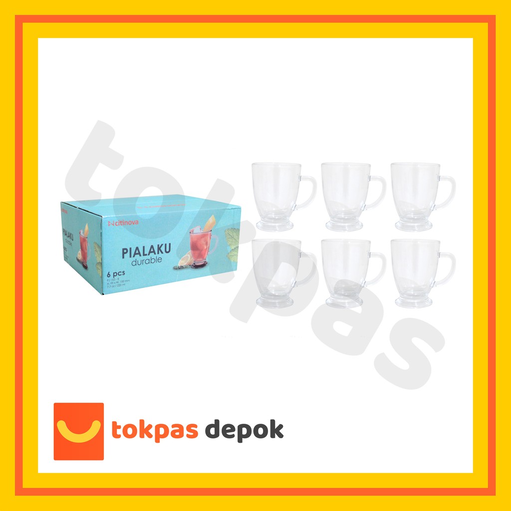 Gelas Kaca Kopi 220 ml SET 6 Pcs Pialaku Citinova PJ 163