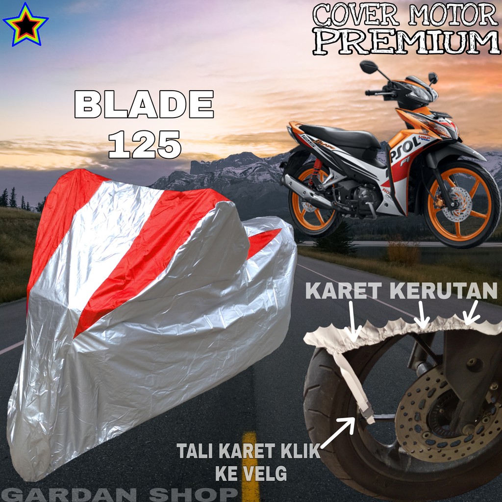 Sarung Motor BLADE 125 Silver MERAH Body Cover Penutup Motor Blade 125 PREMIUM