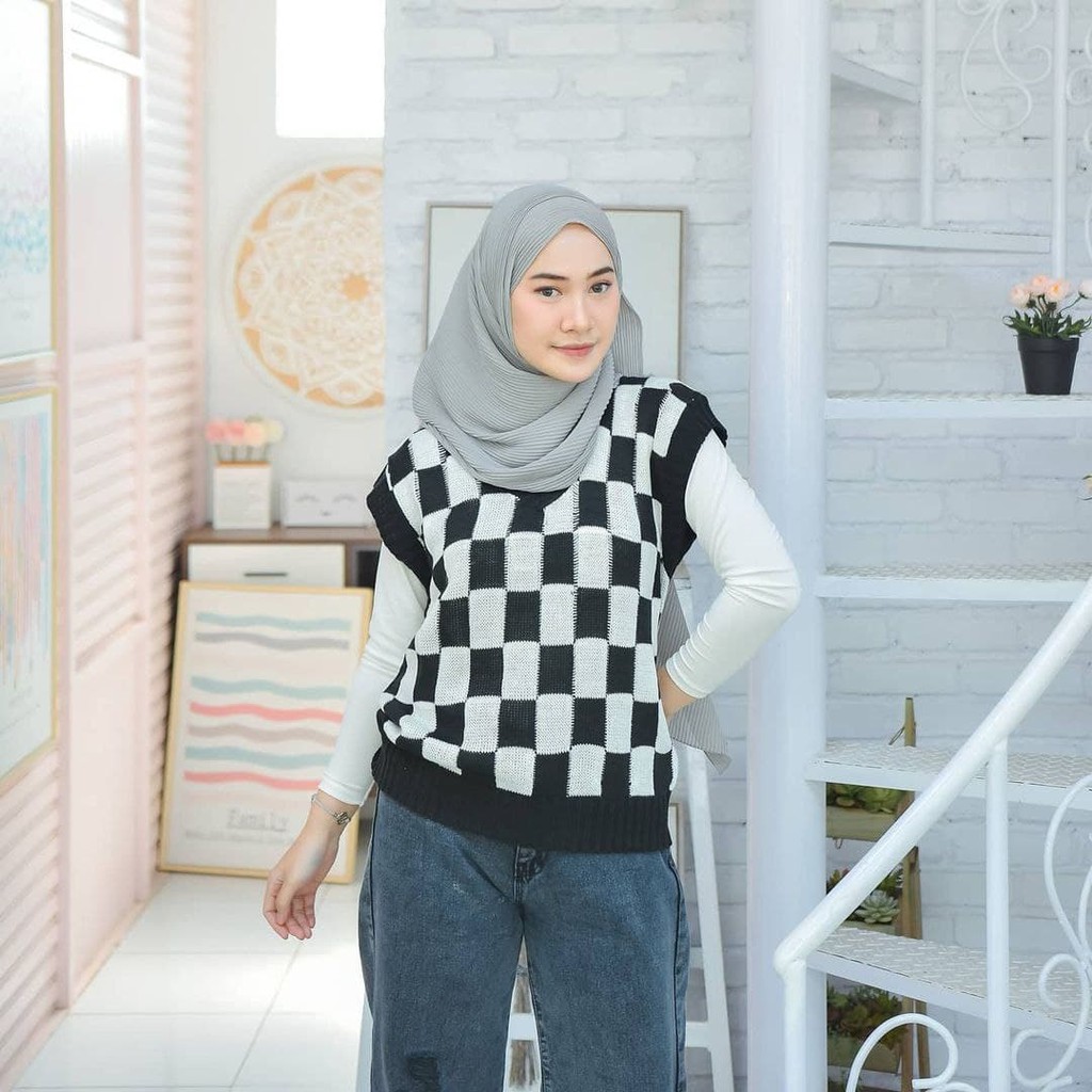 Nara Grosir - Big Catur Vest l Sweater Polos l Sweater Pria dan Wanita