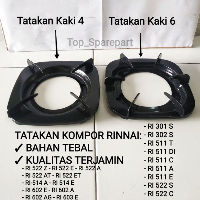 TATAKAN/DUDUKAN ORIGINAL KOMPOR GAS RINNAI KAKI 4 DAN KAKI 6 BAHAN TEBAL